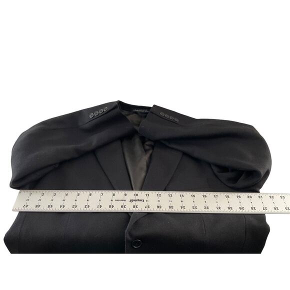 Oak Creek Black Lambs Wool Blazer 40R Two-Button Jacket Made in South Africa - Picture 3 of 14